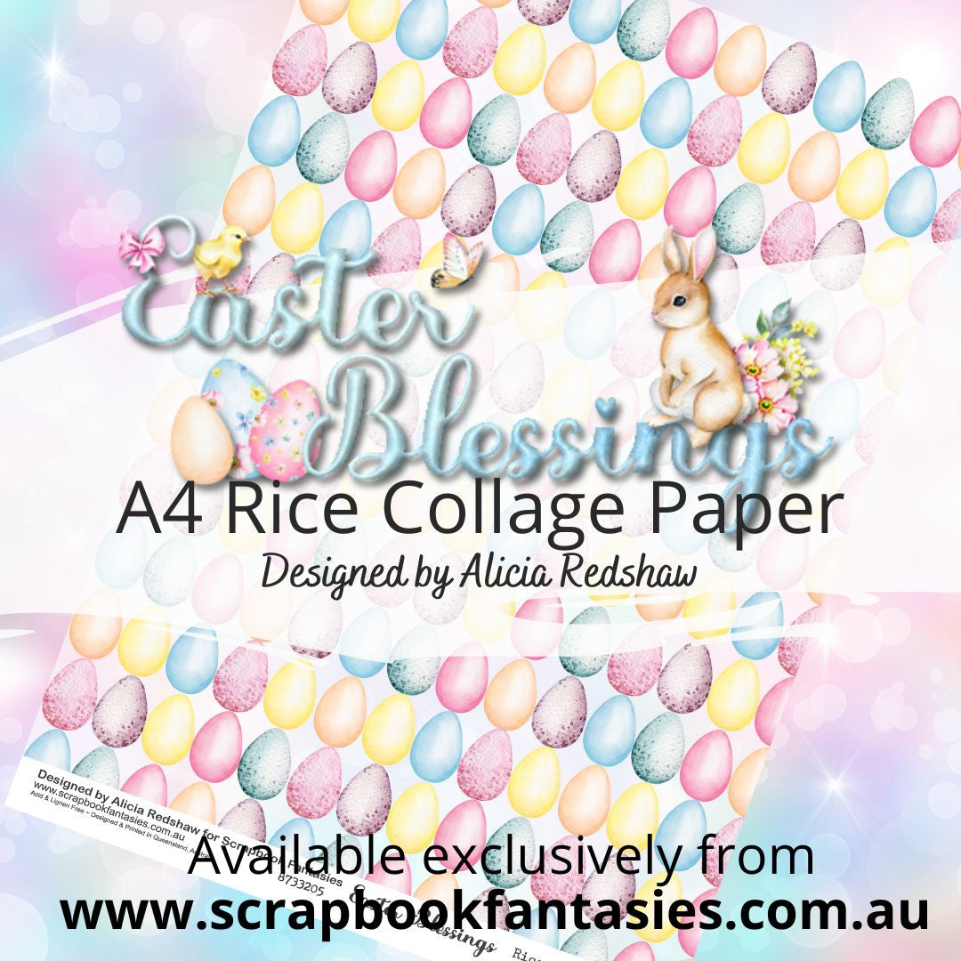 Easter Blessings A4 Rice Collage Paper - Easter Eggs