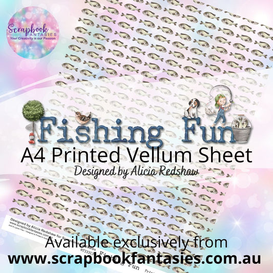 Fishing Fun A4 Printed Vellum Sheet - Fishies Print 8733313