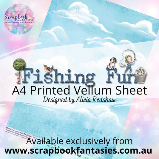 Fishing Fun A4 Printed Vellum Sheet - Sky 8733306