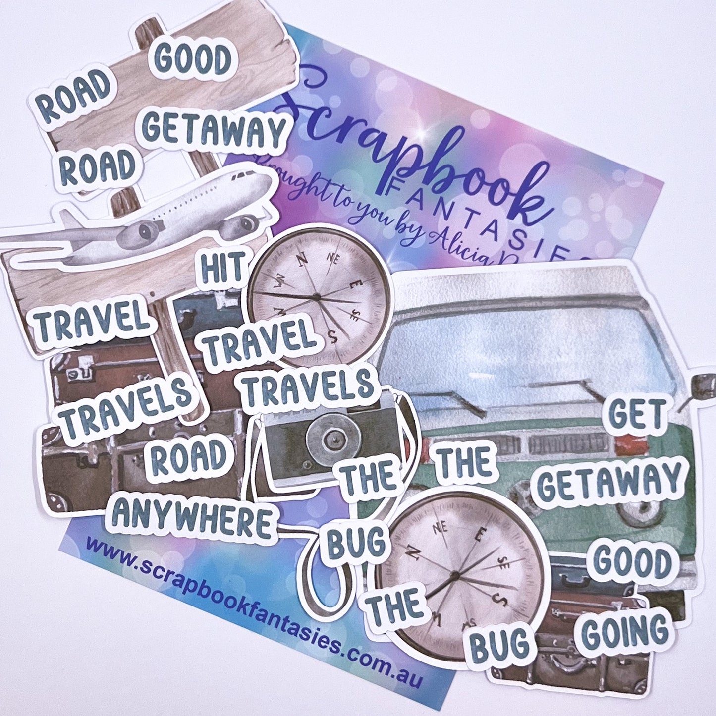 Getaway Colour-Cuts - Combivan & Words (29 pieces) Designed by Alicia Redshaw