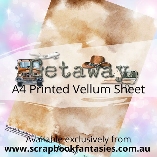 Getaway A4 Printed Vellum Sheet - Beige Watercolour 13169