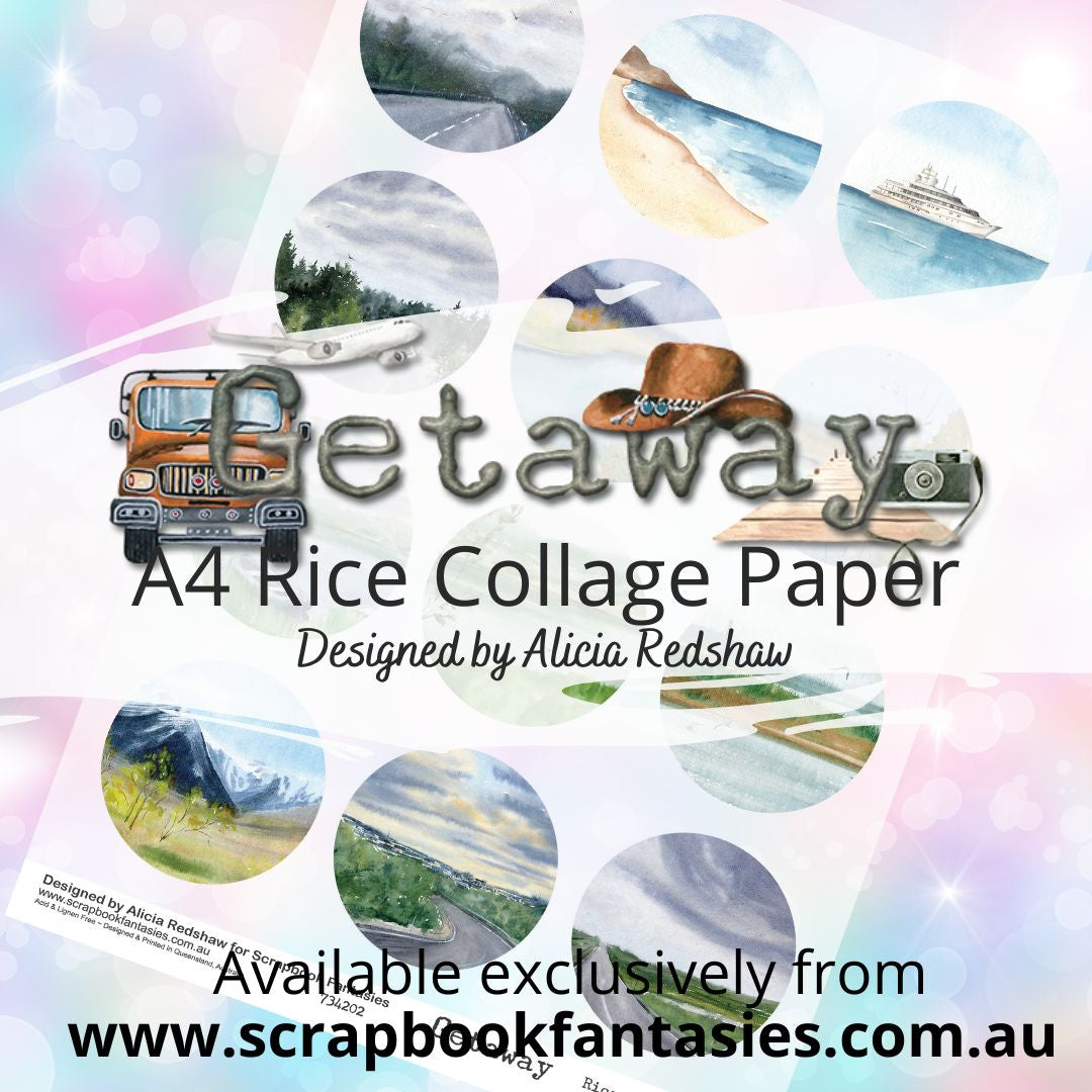 Getaway A4 Rice Collage Paper - Destinations 2 – Scrapbook Fantasies