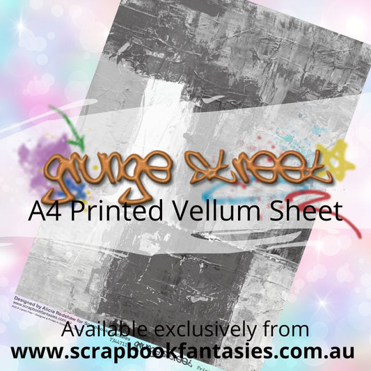 Grunge Street A4 Printed Vellum Sheet - Black and White Collage 7344711