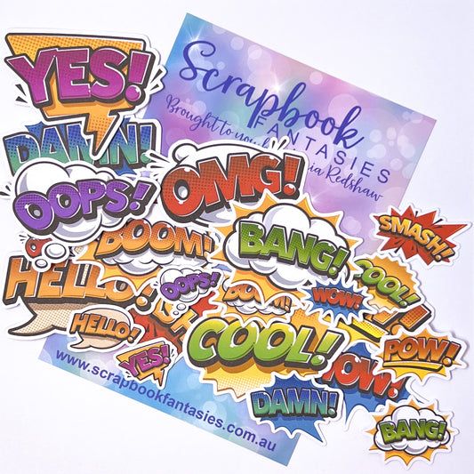 Grunge Street Colour-Cuts - Action Words (22 pieces) Designed by Alicia Redshaw