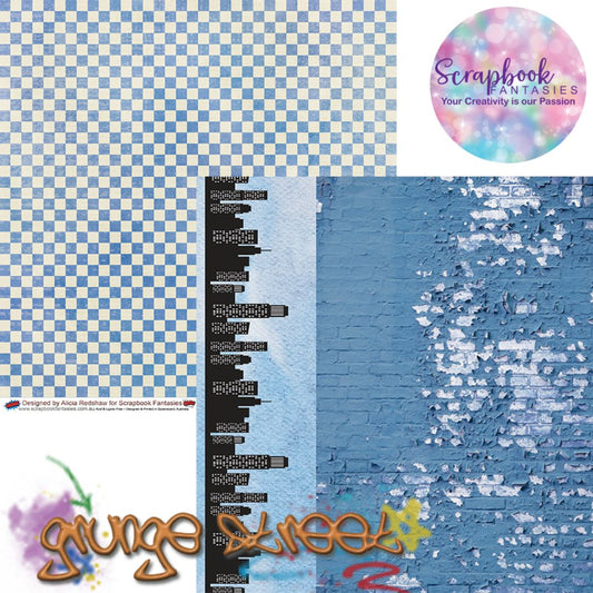 Grunge Street 12x12 Double-Sided Patterned Paper 3 - Designed by Alicia Redshaw Exclusively for Scrapbook Fantasies