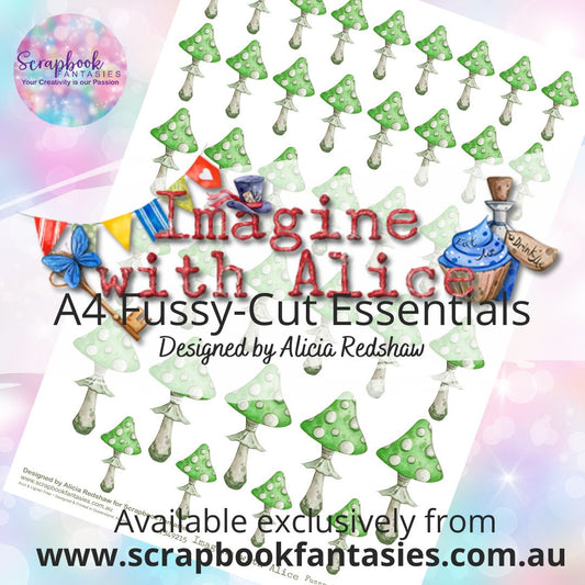 Imagine with Alice A4 Colour Fussy-Cut Essentials - Green Mushrooms 7349215