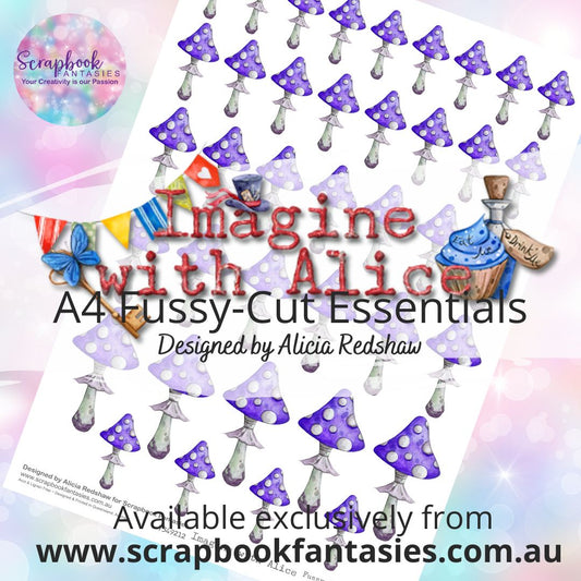 Imagine with Alice A4 Colour Fussy-Cut Essentials - Purple Mushrooms 7349212