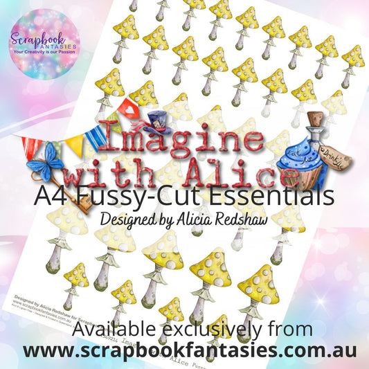 Imagine with Alice A4 Colour Fussy-Cut Essentials - Yellow Mushrooms 7349214