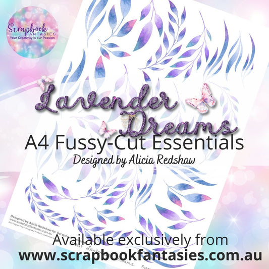 Lavender Dreams A4 Colour Fussy-Cut Essentials - Purple & Blue Leaves 532417