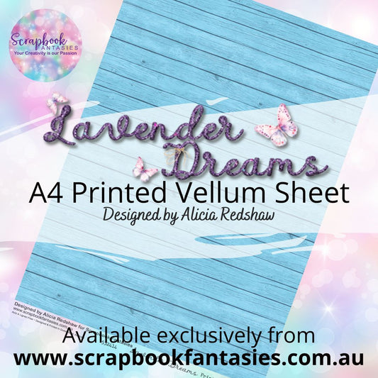 Lavender Dreams A4 Printed Vellum Sheet - Aqua Timber 532414