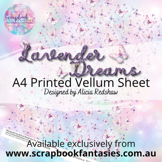 Lavender Dreams A4 Printed Vellum Sheet - Butterfly Pattern 532408