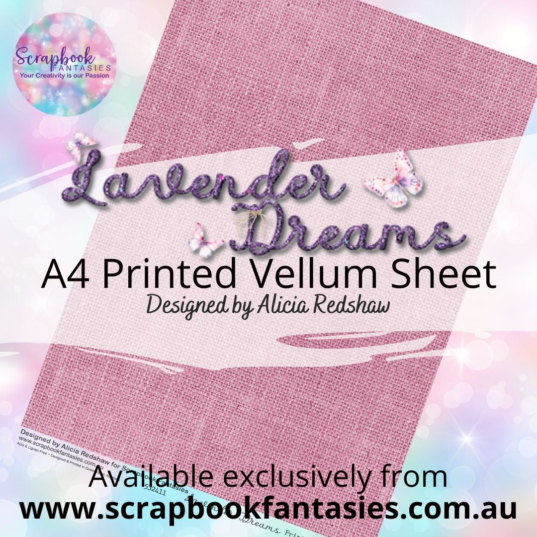 Lavender Dreams A4 Printed Vellum Sheet - Dusty Pink Hessian 532411