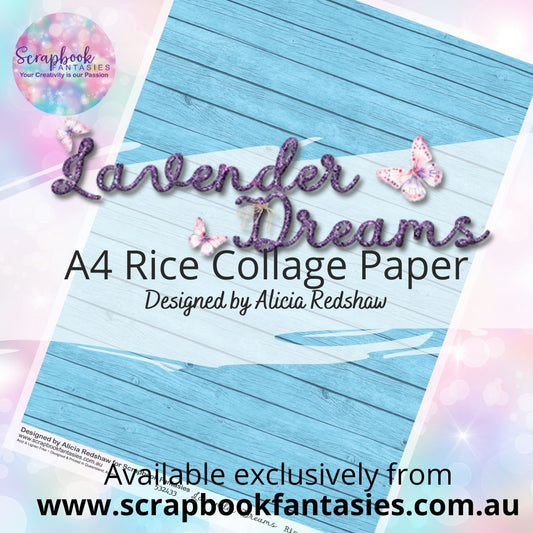 Lavender Dreams A4 Rice Collage Paper - Aqua Timber 532433