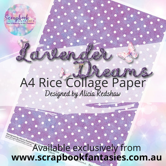 Lavender Dreams A4 Rice Collage Paper - Purple Spots 532431