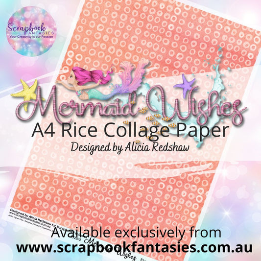 Mermaid Wishes A4 Rice Collage Paper - Peach Pattern 692202