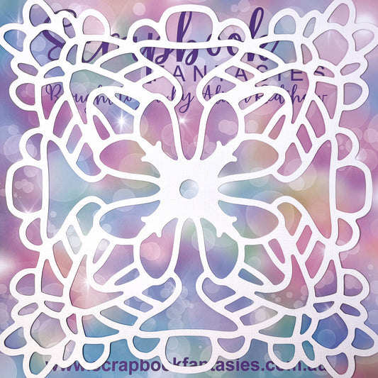 Naomi-Jon's March 2023 Mandala 11.75"x11.75" White Linen Cardstock Background-Cut - Designed by Naomi-Jon Redshaw 14764