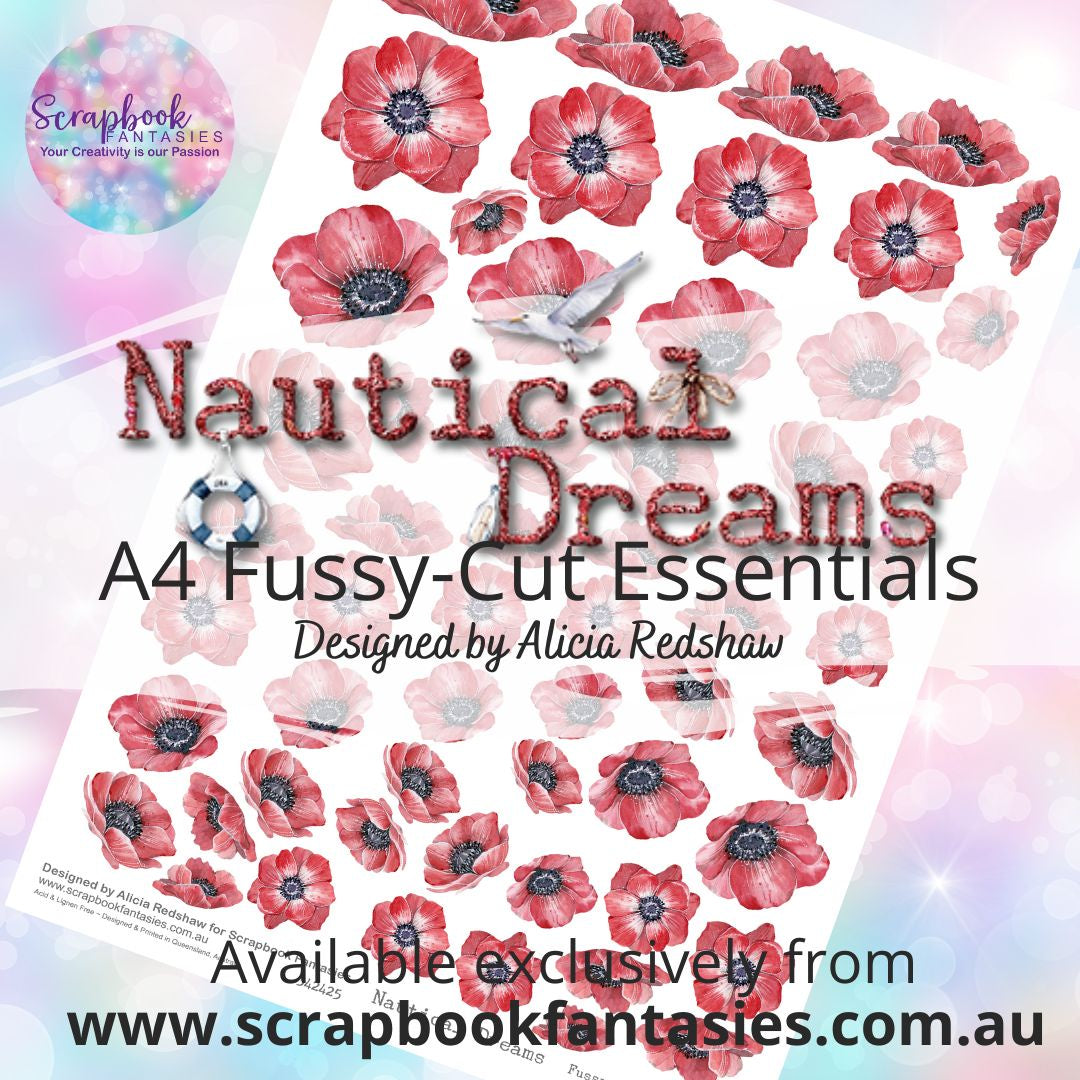 Nautical Dreams A4 Colour Fussy-Cut Essentials - Red Poppies 342425