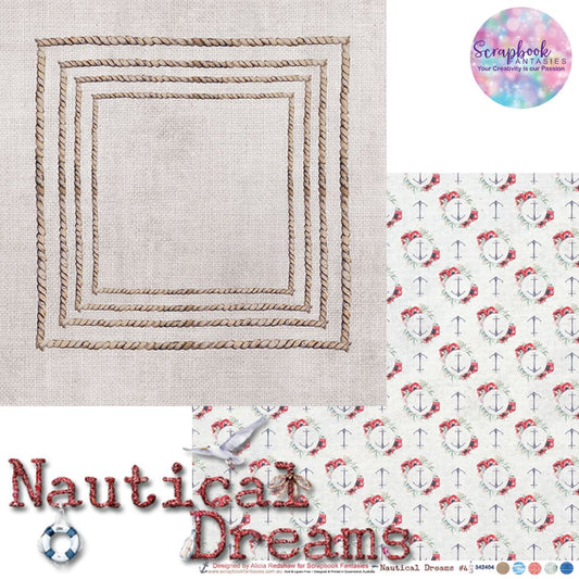 Nautical Dreams 12x12 Double-Sided Patterned Paper 4 - Designed by Alicia Redshaw Exclusively for Scrapbook Fantasies 342404