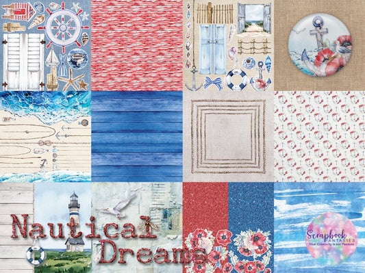 Nautical Dreams 12x12 Double-Sided Patterned Paper Pack - Designed by Alicia Redshaw 342400