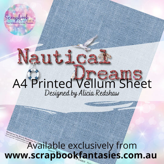 Nautical Dreams A4 Printed Vellum Sheet - Blue Hessian 342407
