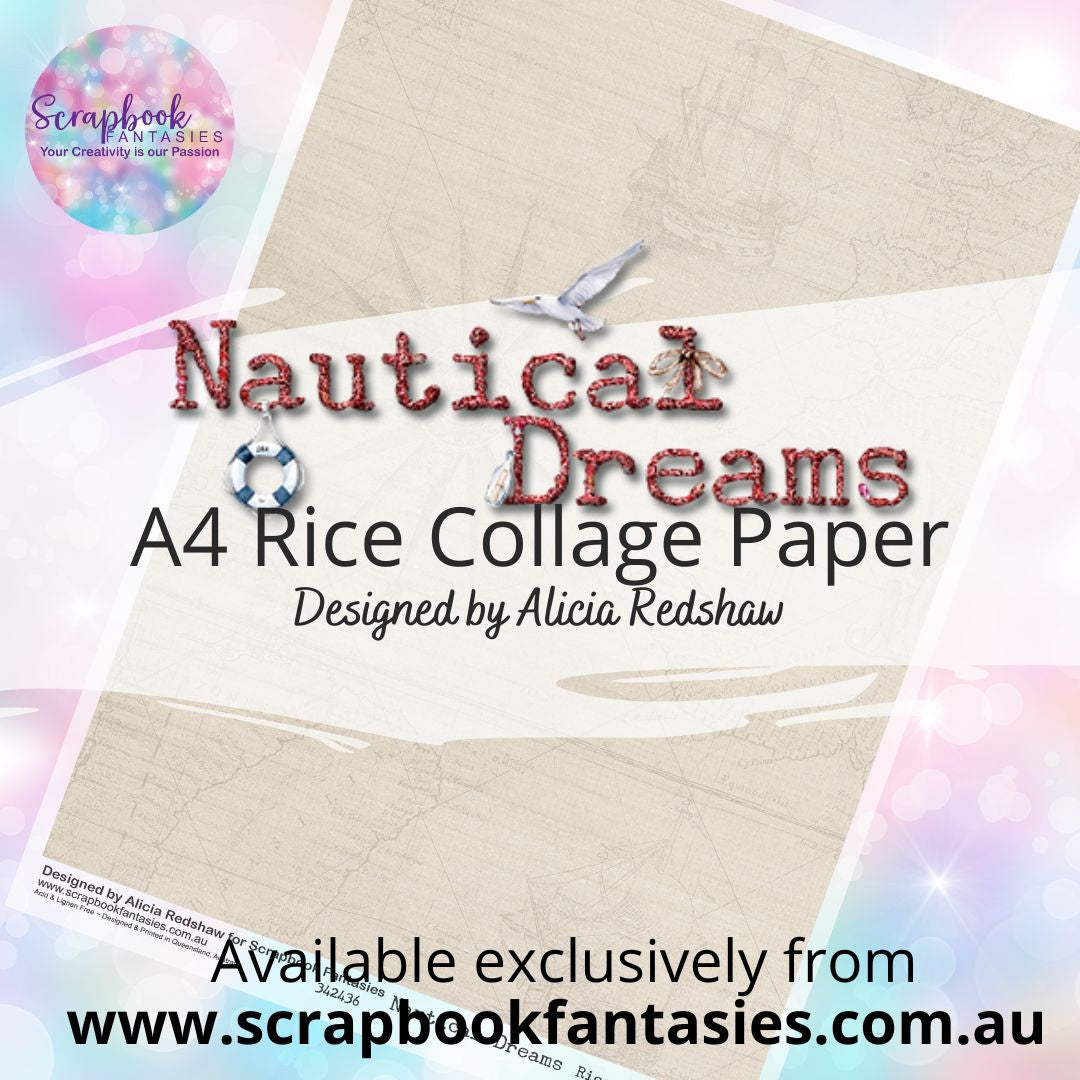 Nautical Dreams A4 Rice Collage Paper - Old Map 342436