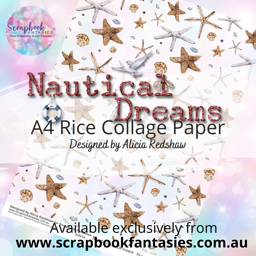 Nautical Dreams A4 Rice Collage Paper - Starfish Pattern 342416 ...