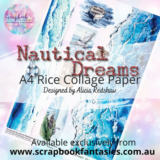 Nautical Dreams A4 Rice Collage Paper - Waves 342414