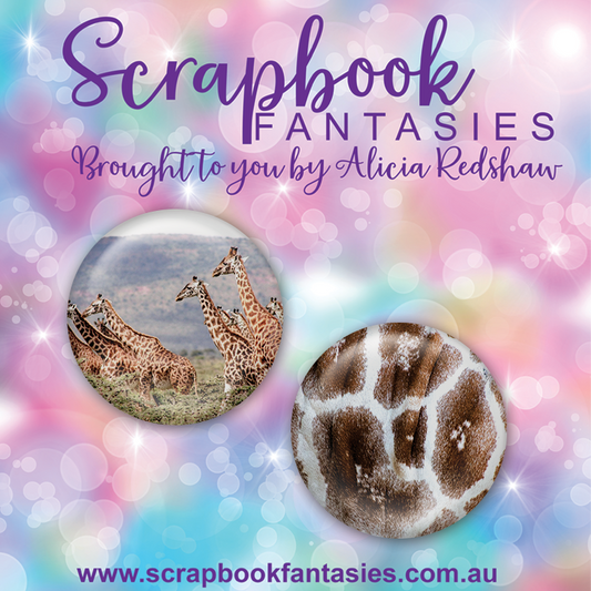 On Safari Flair Buttons [1"] - Giraffes (2 pieces) Designed by Alicia Redshaw