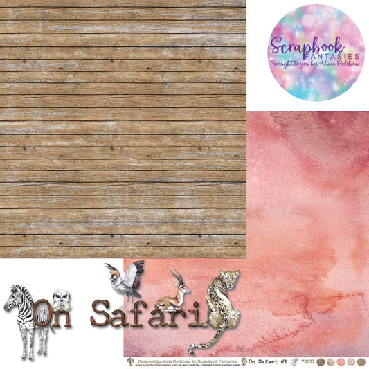 On Safari 12x12 Double-Sided Patterned Paper 1 - Designed by Alicia Redshaw Exclusively for Scrapbook Fantasies
