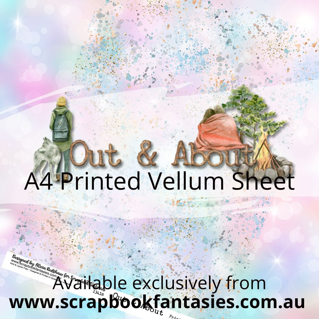 Out & About A4 Printed Vellum Sheet - Splatter Pattern 13418
