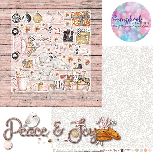 Peace & Joy 12x12 Double-Sided Patterned Paper 5 - Designed by Alicia Redshaw Exclusively for Scrapbook Fantasies
