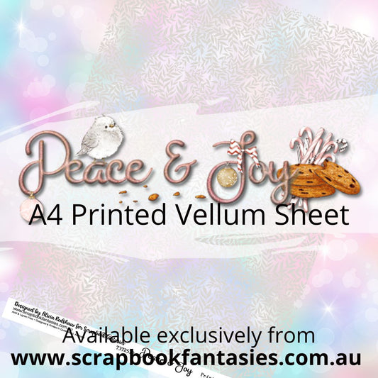 Peace & Joy A4 Printed Vellum Sheet - Leaf Print 7372510