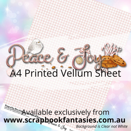 Peace & Joy A4 Printed Vellum Sheet - Pink Houndstooth 7372509