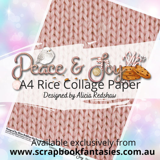 Peace & Joy A4 Rice Collage Paper - Pink Jumper