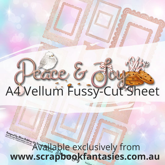 Peace & Joy A4 Vellum Colour Fussy-Cut Sheet - Lace Frames 7372523