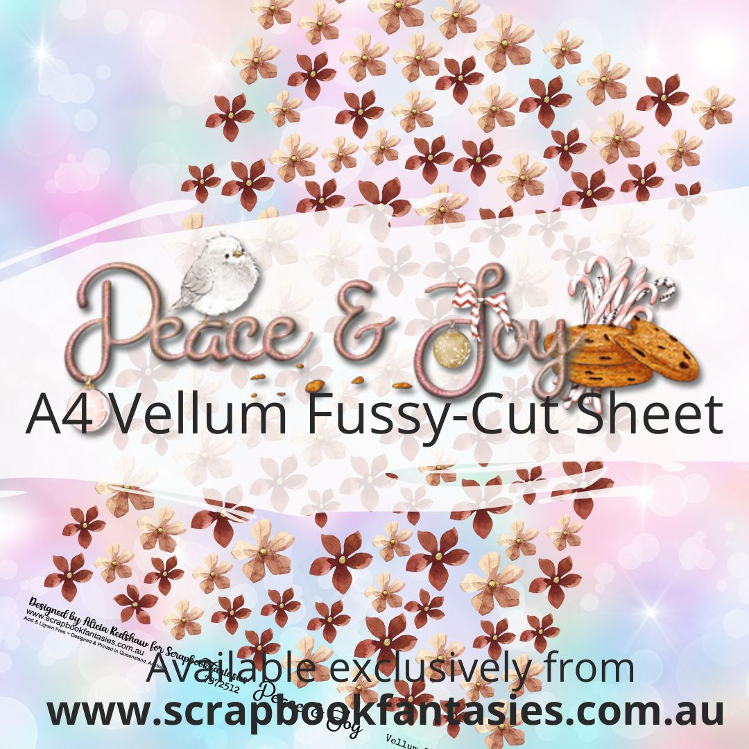 Peace & Joy A4 Vellum Colour Fussy-Cut Sheet - Tiny Flowers 7372512
