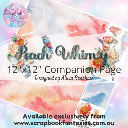 Peach Whimsy 12"x12" Single-sided Companion Page - Birds 792407