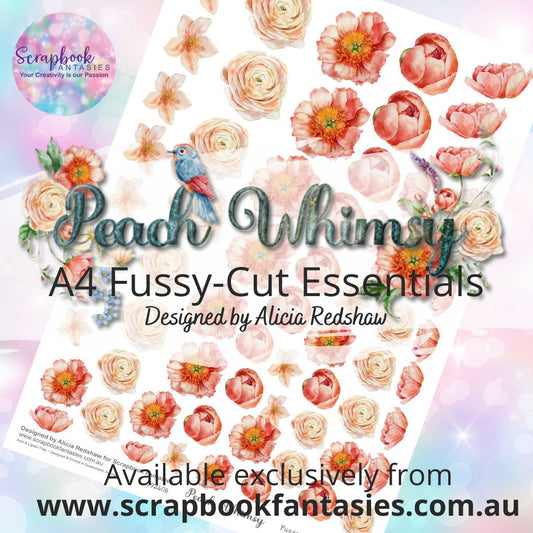 Peach Whimsy A4 Colour Fussy-Cut Essentials - Peach Flowers 792406