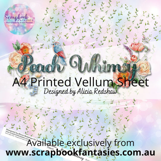 Peach Whimsy A4 Printed Vellum Sheet - Leaves 792400
