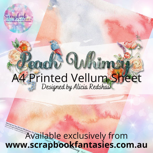 Peach Whimsy A4 Printed Vellum Sheet - Peach Whimsy Watercolour 792402