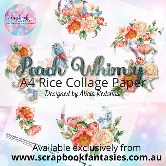 Peach Whimsy A4 Rice Collage Paper - Bouquets 792404
