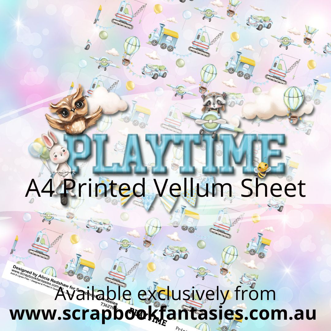 Playtime A4 Printed Vellum Sheet - Transport 73627804