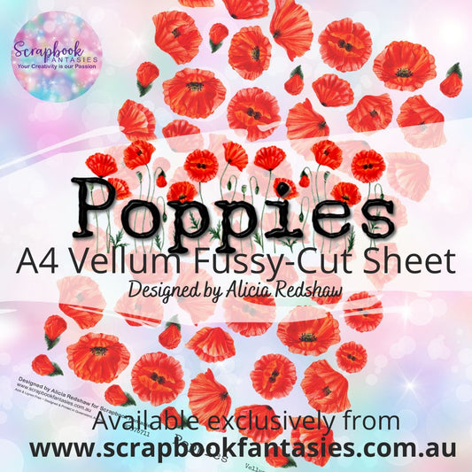 Poppies A4 Vellum Colour Fussy-Cut Sheet - Poppy Flowers 87376711