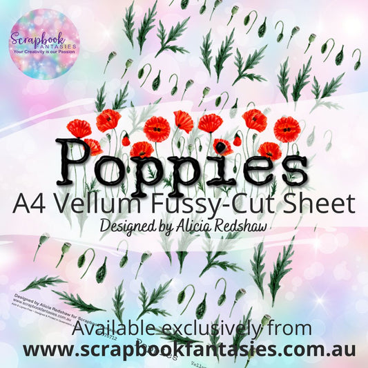 Poppies A4 Vellum Colour Fussy-Cut Sheet - Poppy Leaves 87376712