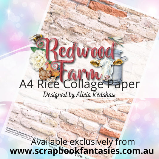 Redwood Farm A4 Rice Collage Paper - Bricks