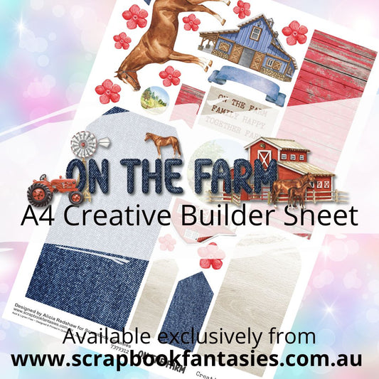 On the Farm A4 Creative Builder Sheet - Designed by Alicia Redshaw