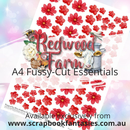 Redwood Farm A4 Colour Fussy-Cut Essentials - Red Flowers 7379313