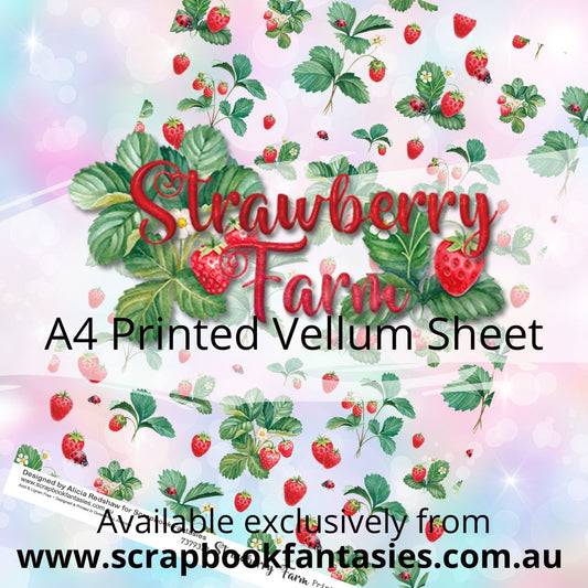 Strawberry Farm A4 Printed Vellum Sheet - Strawberries 7379310