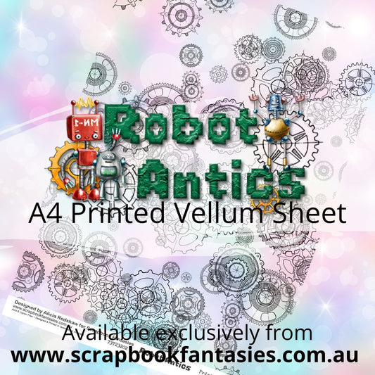 Robot Antics A4 Printed Vellum Sheet - Outline Cogs 73723202