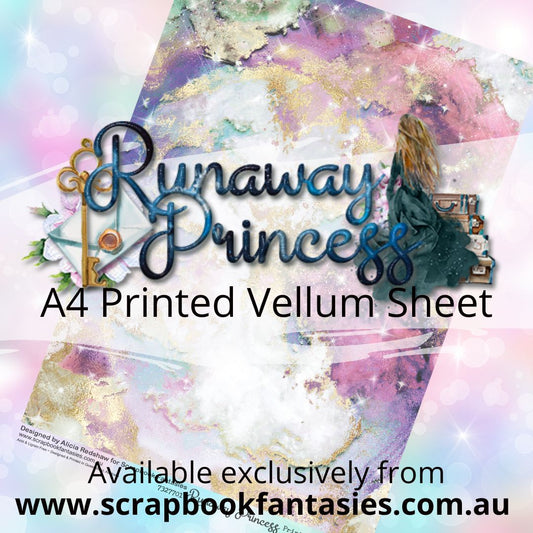 Runaway Princess A4 Printed Vellum Sheet - Purple Galaxy 7327701